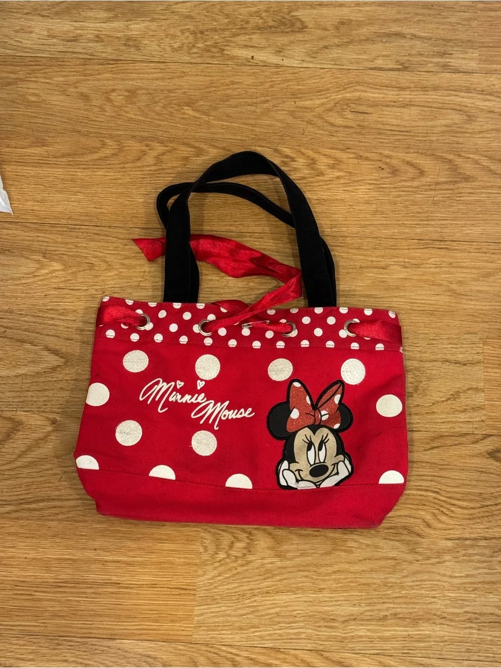 Disney Minnie Mouse Red White Polka Dot Tote Bag